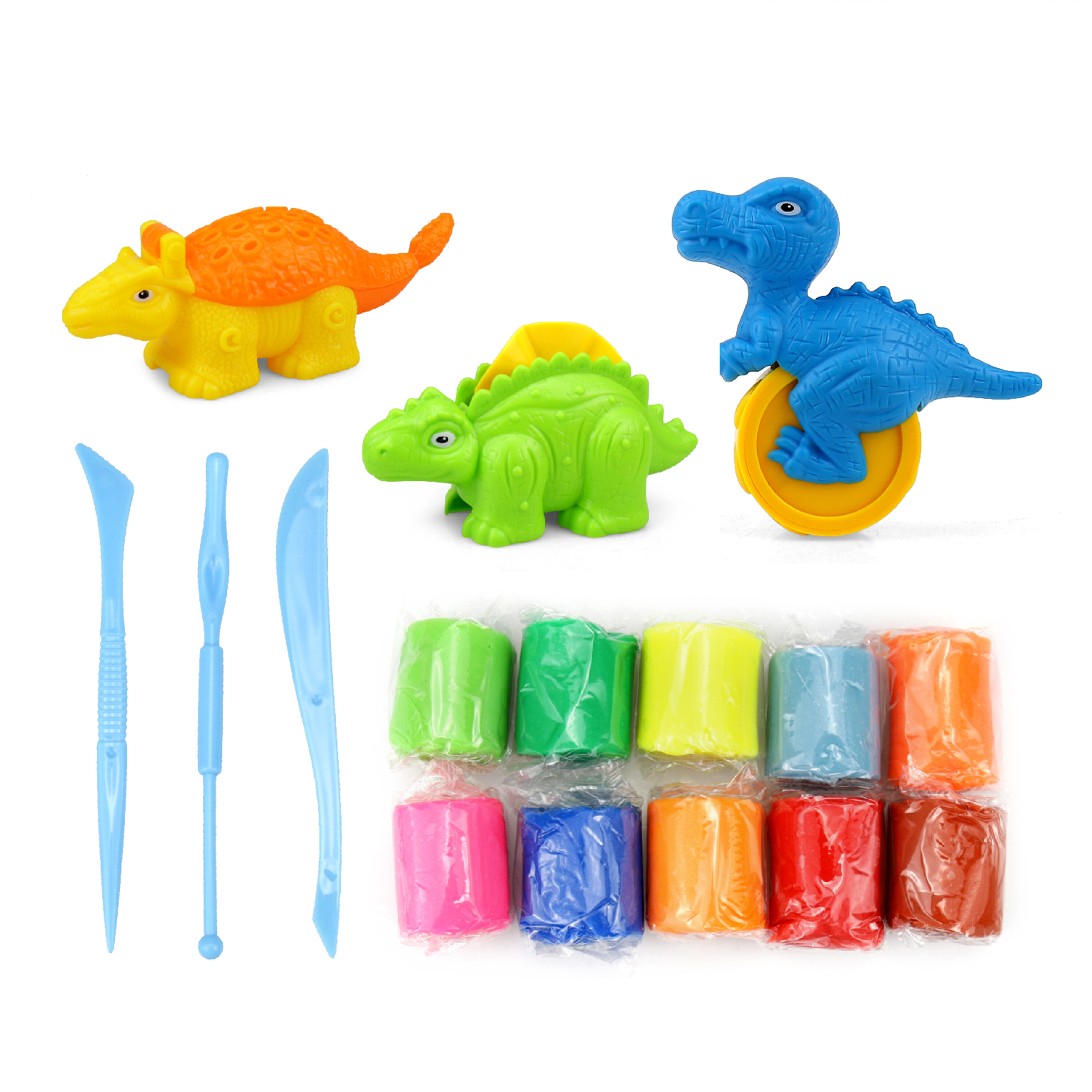 Aga4Kids Plastelína 10ks + příslušenství Dinosauři