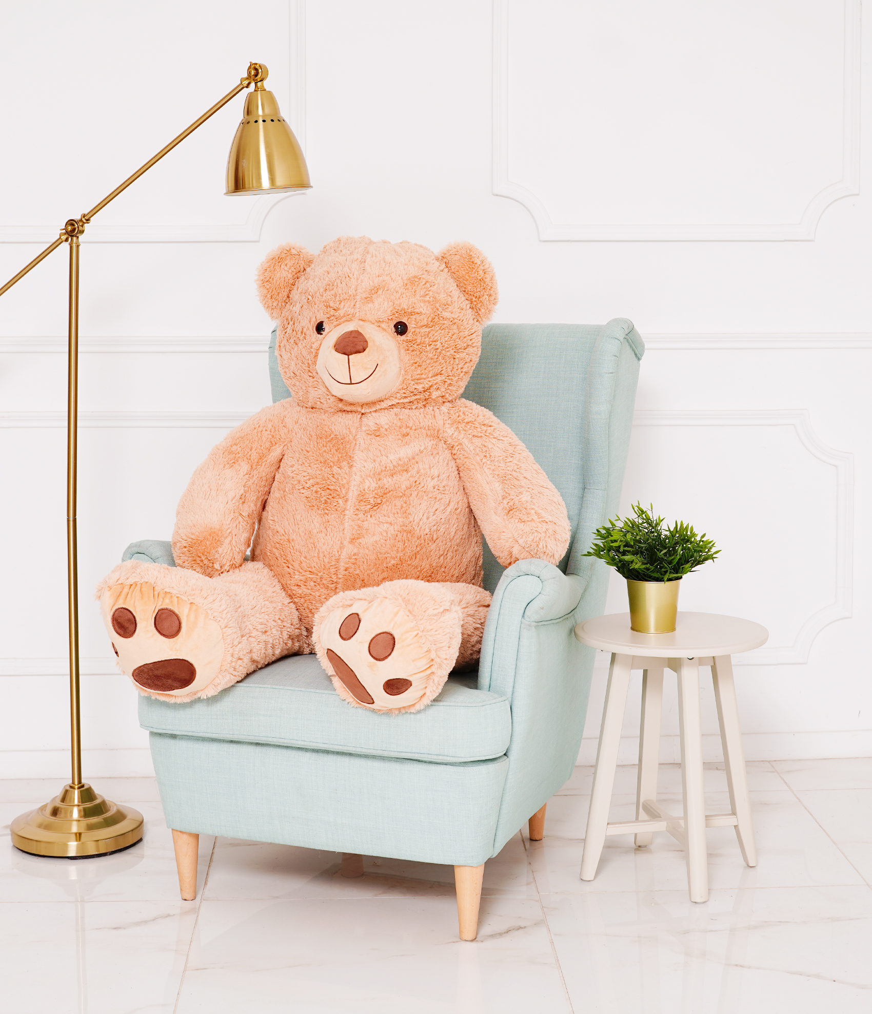 Tomido Plyšový medvěd Adam 130 cm světle hnědý