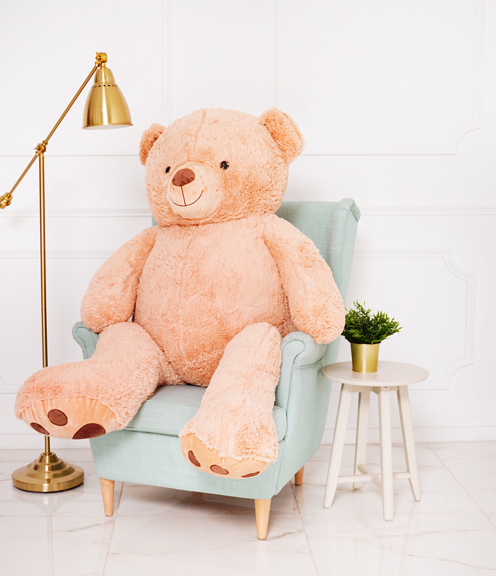 Tomido Plyšový medvěd Adam 160 cm světle hnědý