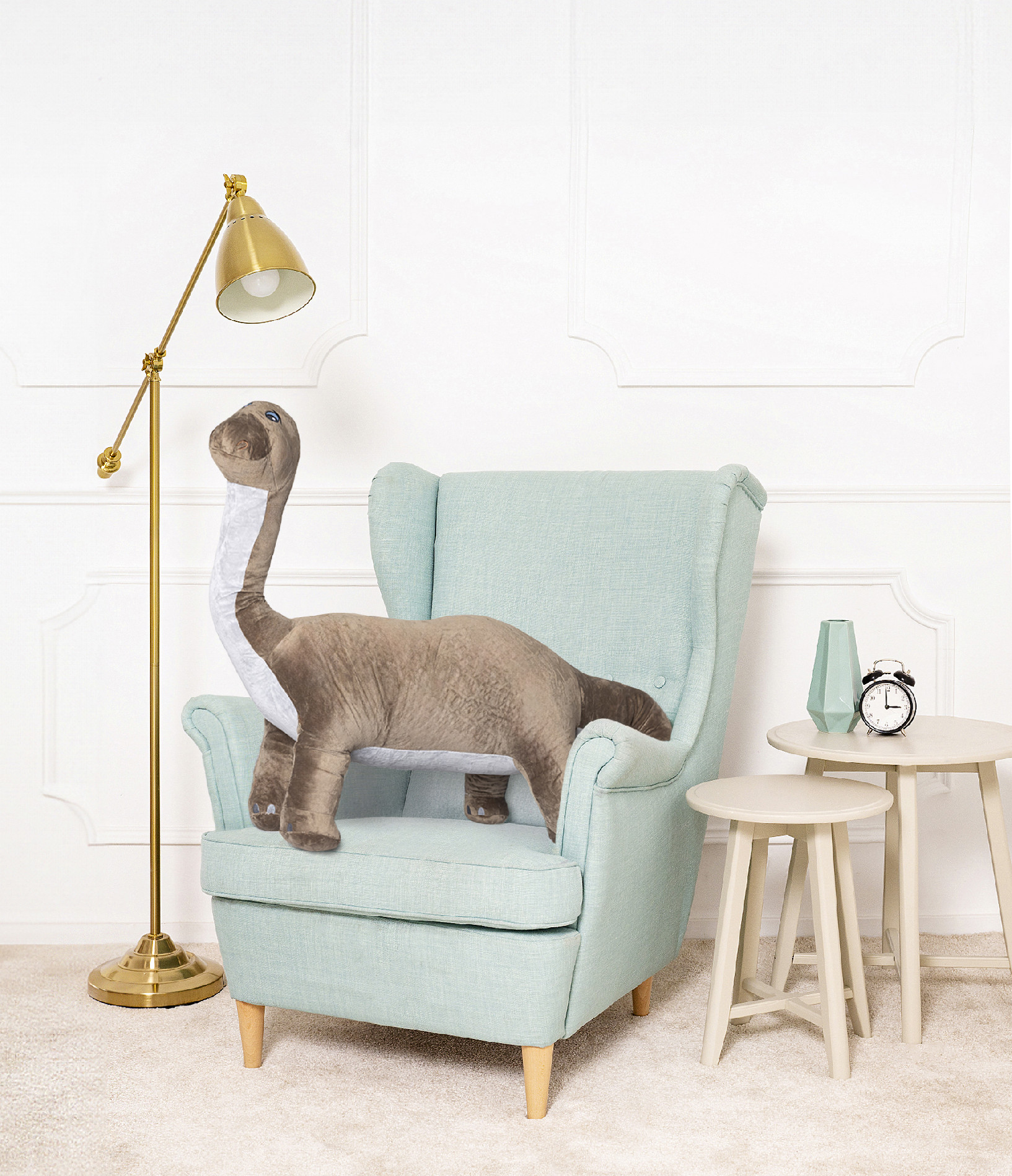 Tomido Plyšový dinosaurus Sasha 150 cm hnědý