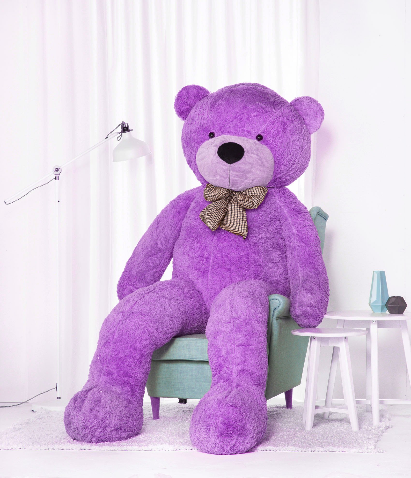 Tomido Plyšový medvěd Classico 250 cm fialový