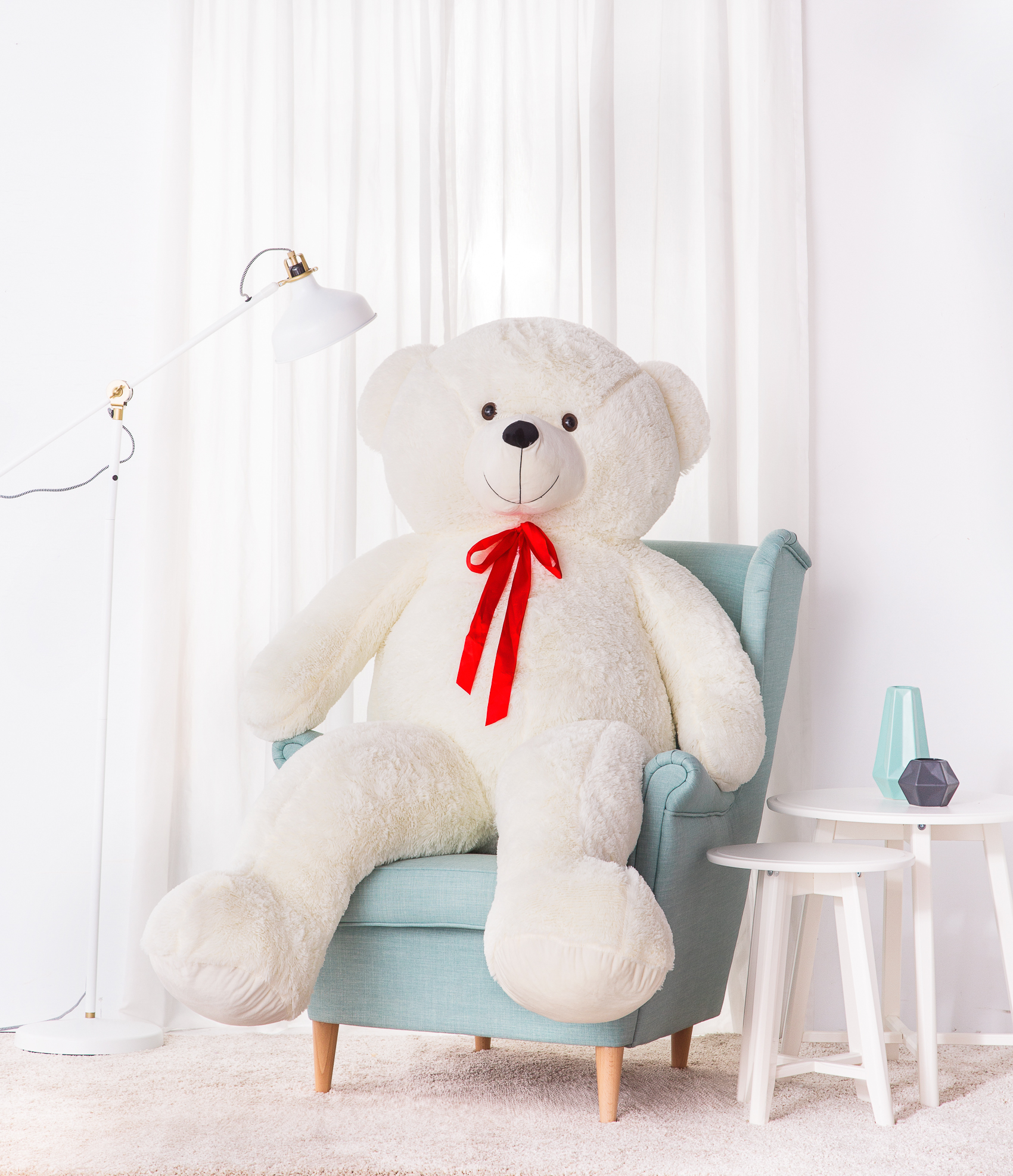 Tomido Plyšový medvěd Bueno 190 cm bílý