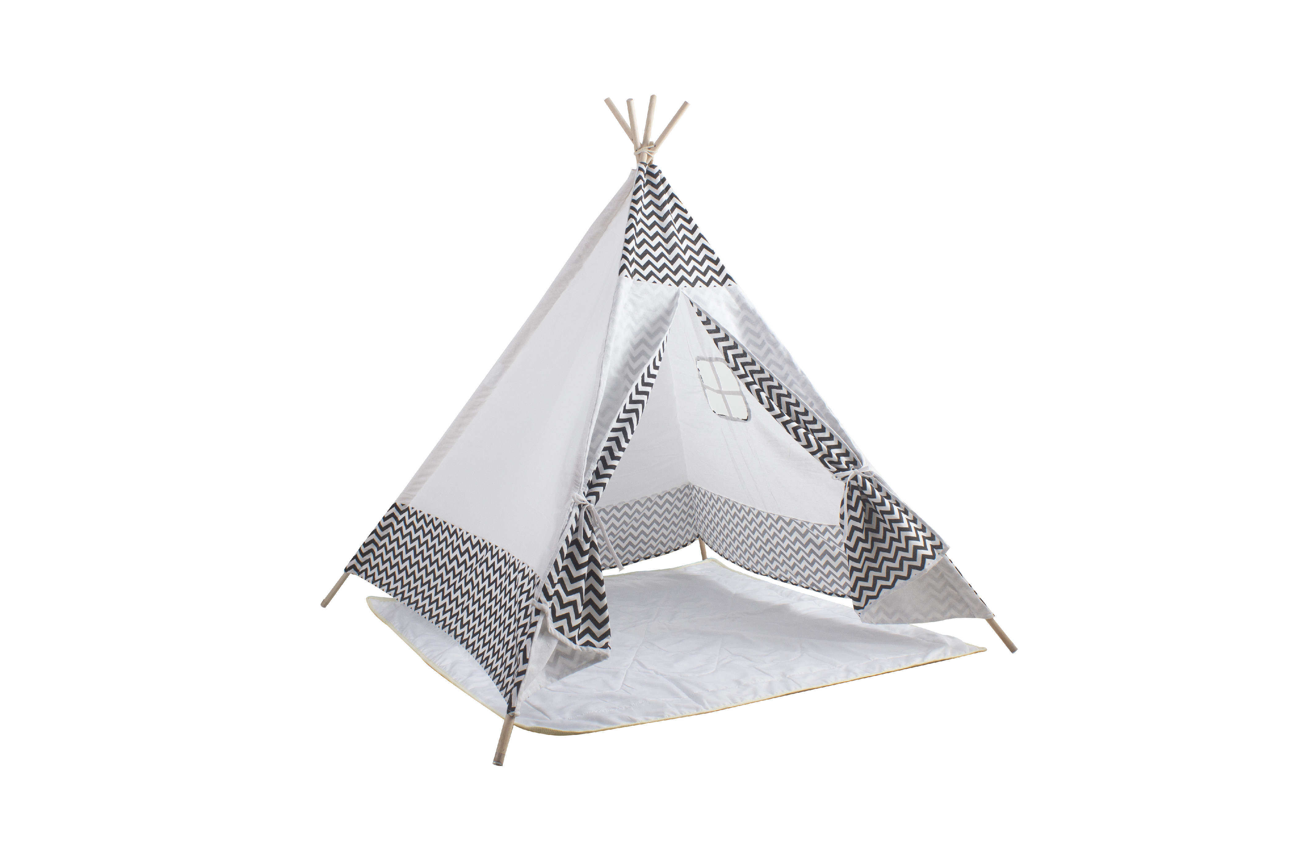 Aga4Kids Dětské Teepee ZigZag Bílý