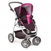 Kombinovaný kočárek pro panenky Doris 9662 tmavý s růžovými puntíky 2