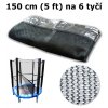 Ochranná síť na trampolínu 150 cm (5 ft) na 6 tyčí