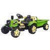 Elektrický traktor s přívěsem zelený