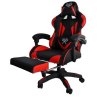 Malatec herní křeslo židle s opěrkou na nohy do 150 kg červeno-černá 8979
