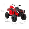 Dětská elektrická čtyřkolka ATV nafukovací kola červená 11