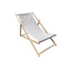 Světle šedé dřevěné polohovací zahradní lehátko Classic PATIO