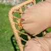 Béžové zahradní houpací křeslo z technorattanu Cedric PATIO 4