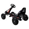 Šlapací sportovní motokára s nafukovacími koly černá 4