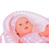 Panenka Newborn s králíčkem v košíku 32 cm Růžová 1