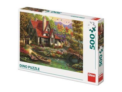 2899 dino chata u jezera 500 puzzle
