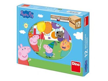 3463 dino peppa pig 12 drevene kostky