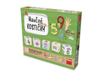 3583 dino cisla 20 drevene kostky