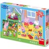 DINO PEPPA PIG NA PRÁZDNINÁCH 3x55 Puzzle NOVÉ