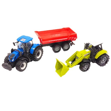 Set Traktor s vlečkou a bagr