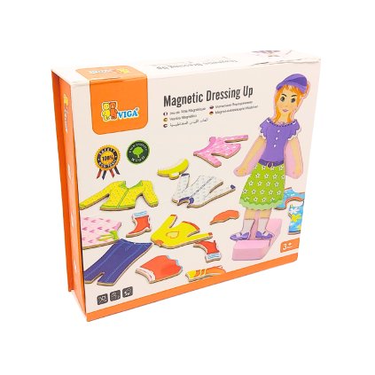 Dřevěné magnetické oblékání holka