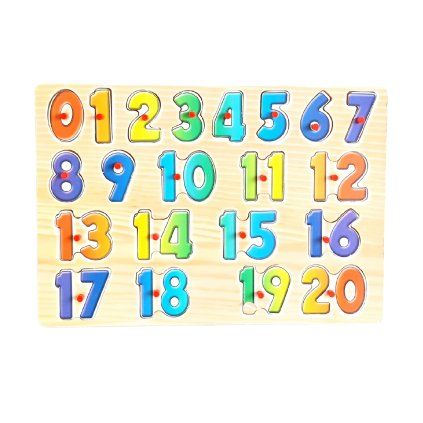 Dřevěné vkládací puzzle Čísla 1–20