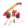 Janod Dřevěné požární auto s nářadím