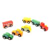 Dřevěná mašinka a auta - set