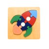 Dřevěné vkládací puzzle Raketa