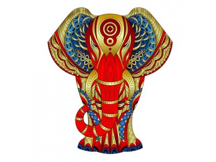 Rainbow Wooden Puzzle Elephant