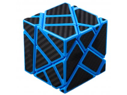 Blue Ninja Ghost Cube with carbon fibre stickers - hlavolam