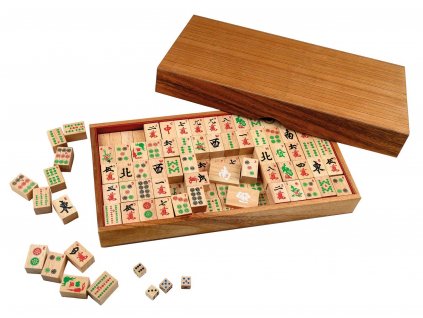 Mah Jongg, vyrobený ze dřeva, s arabskými číslicemi