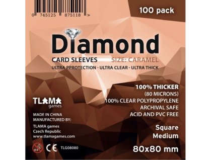 Obaly na karty Diamond Caramel: Square Medium (80×80 mm)