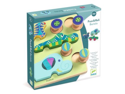 Vkládací puzzle Zvířátková autíčka