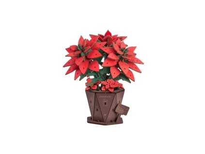 Vánoční hvězda - dřevěná 3D kytka