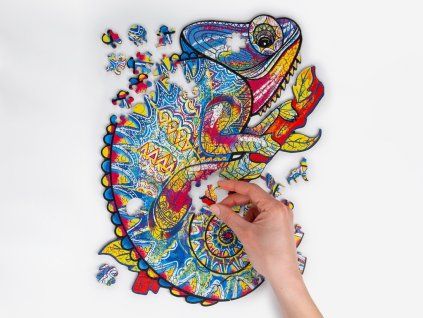 RECENTTOYS Dřevěné puzzle – Chameleon