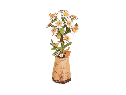Chamomile - dřevěná stavebnice 3D modelu heřmánku