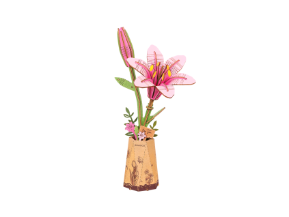 Pink Lily - dřevěná stavebnice 3D modelu lilie
