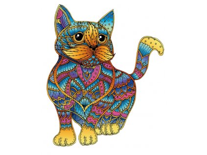 Rainbow Wooden Puzzle Cat