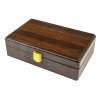 Domino, double 9, in box with walnut look