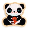 Dřevěné puzzle Panda, 9 dílků
