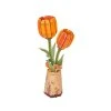 Oranžový tulipán - dřevěná kytka