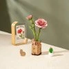 Pink Carnation - Wooden Flower Puzzle