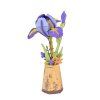 Purple Iris - dřevěná stavebnice 3D modelu kosatce