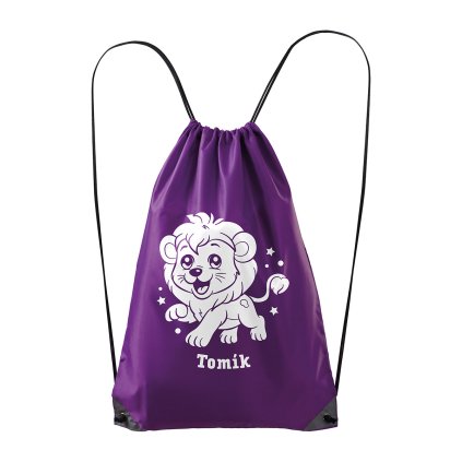 Hravatuzka vak polyester lev se jmenem fialova