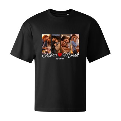 Hravatuzka tricko s fotkami a jmeny pro zamilovane