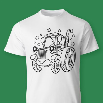 Hravatuzka omalovankove tricko traktor