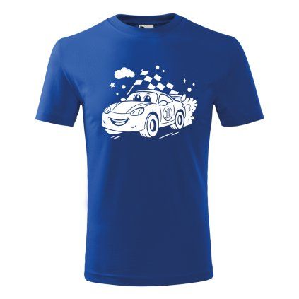 Hravatuzka tricko deti auto modra