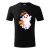 Hravatuzka tricko halloween detske duch cerna