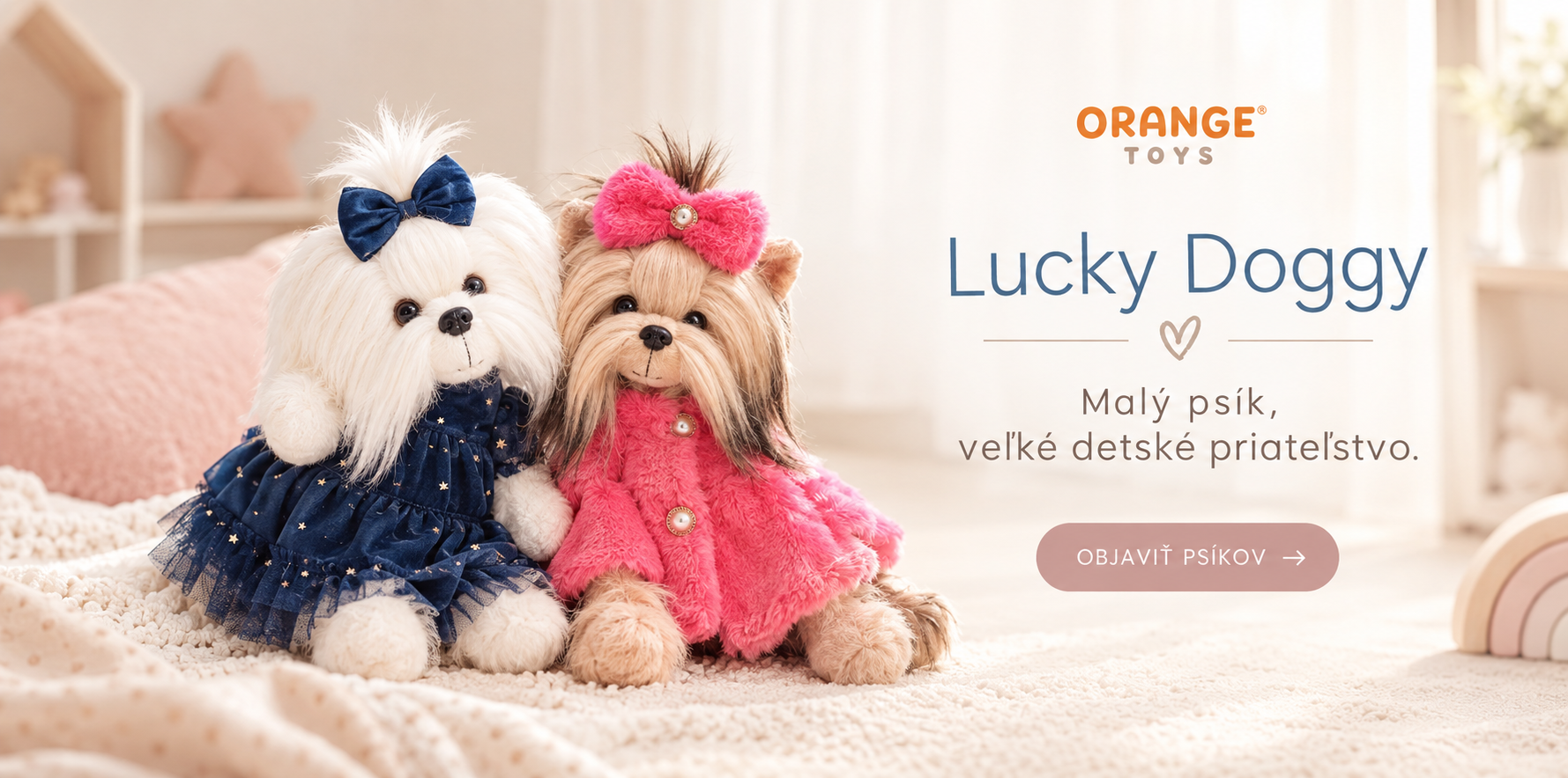 Lucky Doggy Plyšový psík Yorkšírka, Maltezák