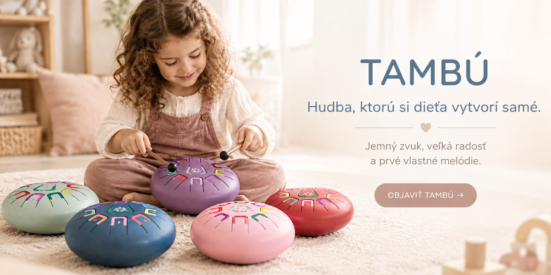 Tambú a tambú baby je čarovný kovový melodický bubienok