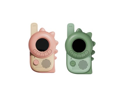 The zoofamily set of dino pink and green walkie talkie front