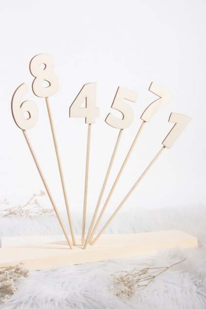 Sada dřevěných zápichů s čísly - KLASICKÁ MALÁ